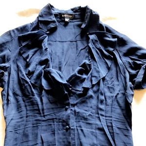 Cute Silk Ruffled BeBe Blouse XS